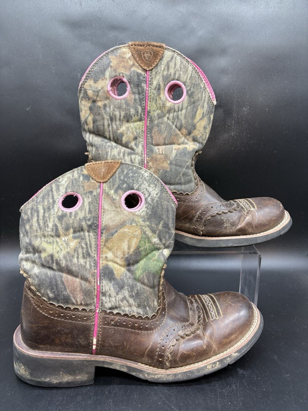 Ariat Fatbaby Western Pink Camo Leather Ranch Cowboy Boots 10006854 Womens 11 B
